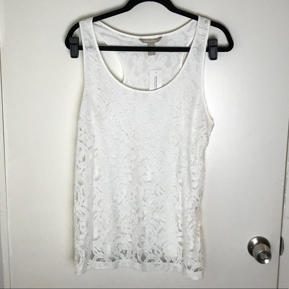 White lace tank